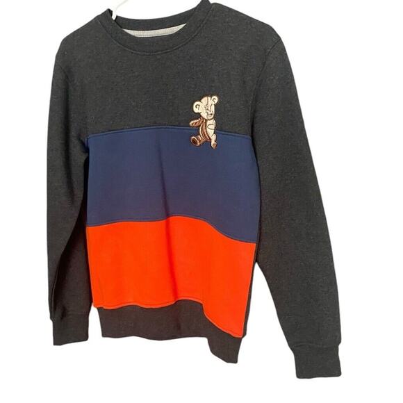 Bear The Beams Long Sleeve Grey Blue Orange Stripe Sweater Sweatshirt Boys Xl - Picture 1 of 9